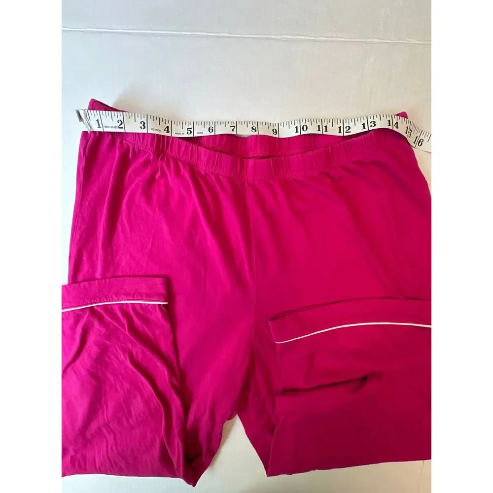Kate Spade Pink Dream a Little Dream Pajama Set Short Sleeve Capris Cotton XL
